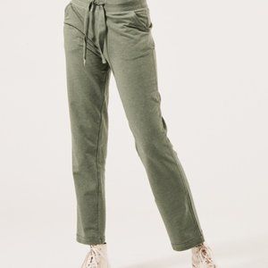 Pact organic straight leg terry pants heather green Large